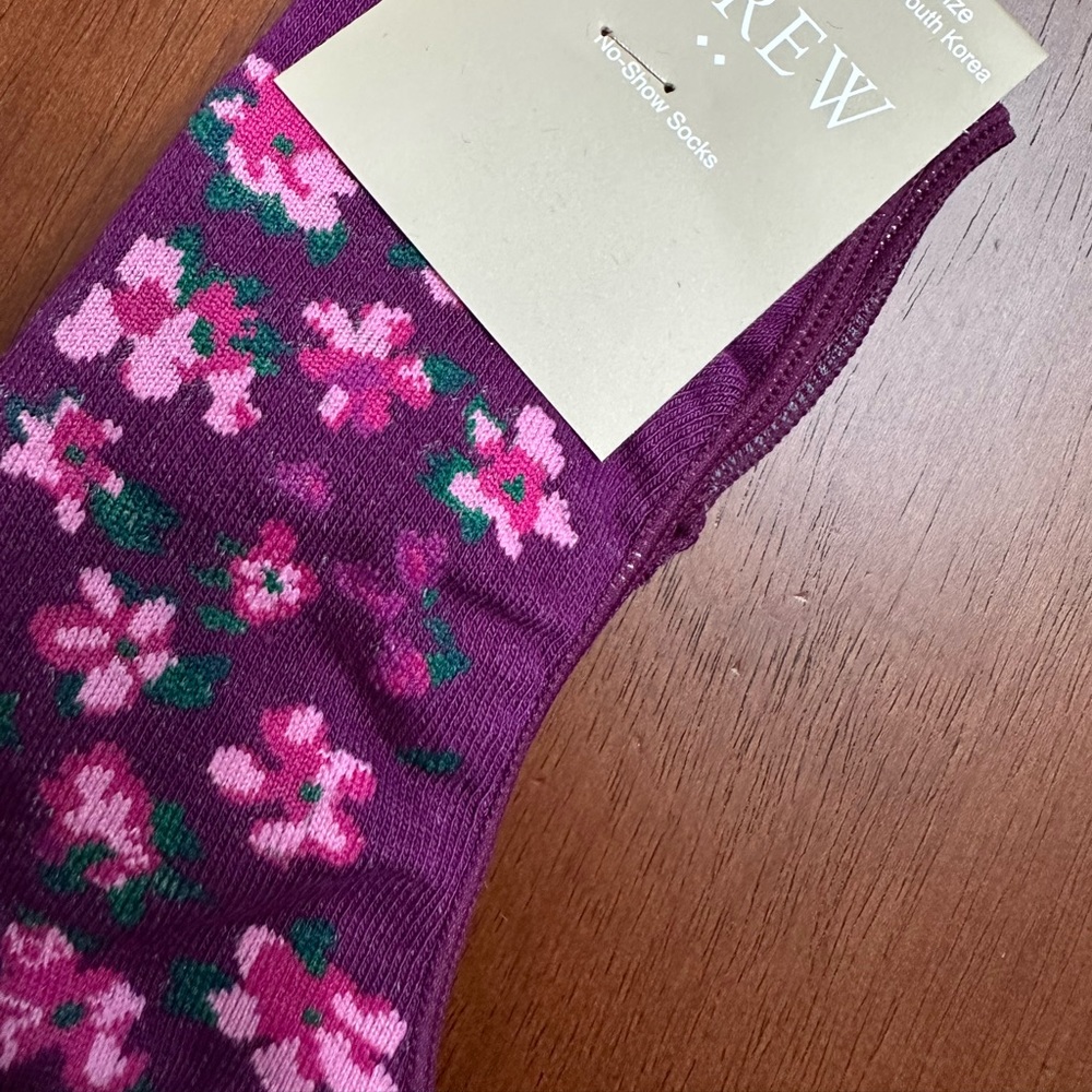 J.Crew Floral No Show Socks OS - Picture 3 of 4